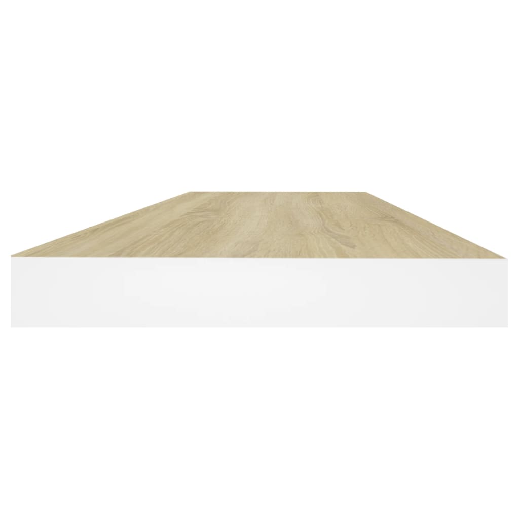 Plovoucí Nástěnná Police 60 X 23,5 X 3,8 Cm Mdf Dub A Bílá