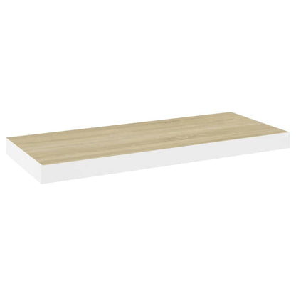 Plovoucí Nástěnné Police 4 Ks Dub A Bílé 60 X 23,5 X 3,8 Cm Mdf Dub A Bílá