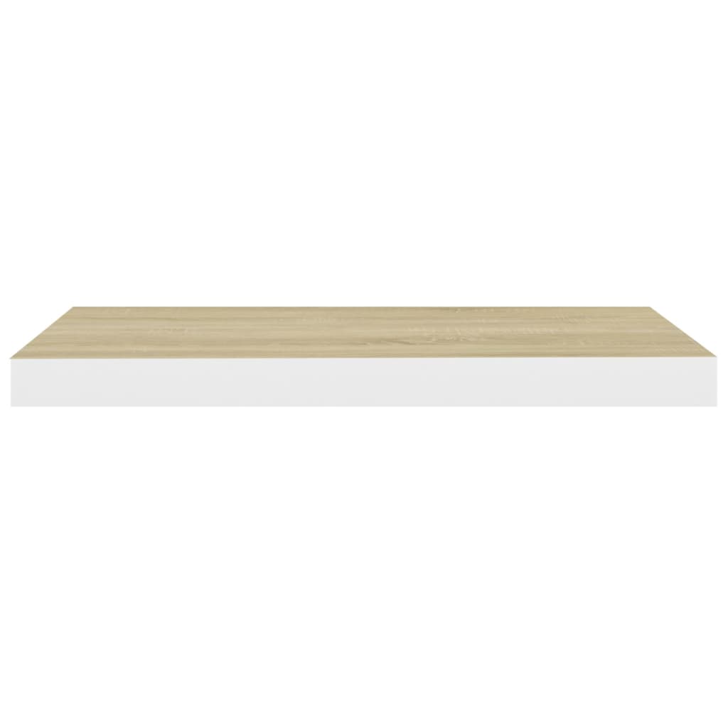 Plovoucí Nástěnné Police 4 Ks Dub A Bílé 60 X 23,5 X 3,8 Cm Mdf Dub A Bílá