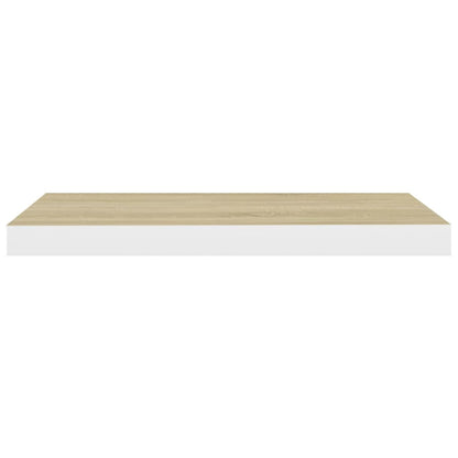 Plovoucí Nástěnné Police 4 Ks Dub A Bílé 60 X 23,5 X 3,8 Cm Mdf Dub A Bílá