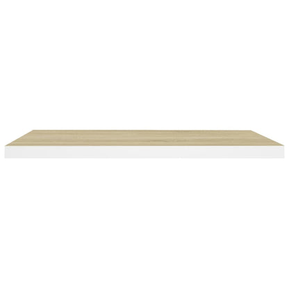 Plovoucí Nástěnná Police 80 X 23,5 X 3,8 Cm Mdf Dub A Bílá