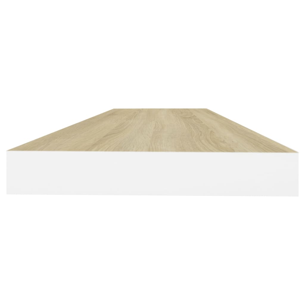 Plovoucí Nástěnná Police 80 X 23,5 X 3,8 Cm Mdf Dub A Bílá