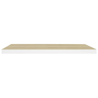 Plovoucí Nástěnné Police 4 Ks Dub A Bílé 80 X 23,5 X 3,8 Cm Mdf Dub A Bílá