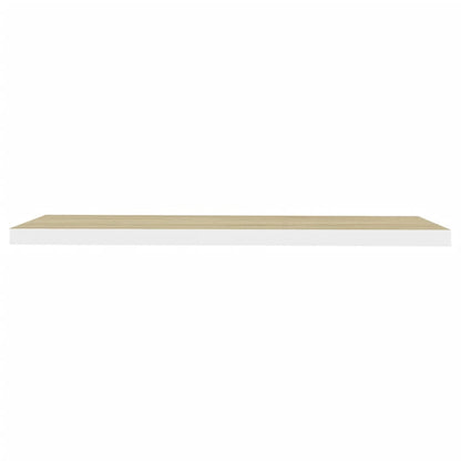 Plovoucí Nástěnná Police 90 X 23,5 X 3,8 Cm Mdf Dub A Bílá