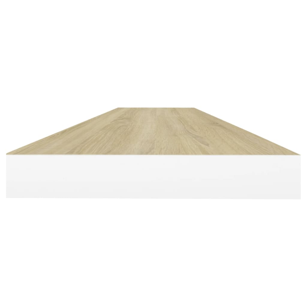 Plovoucí Nástěnné Police 4 Ks Dub A Bílé 90X23,5X3,8 Cm Mdf Dub A Bílá
