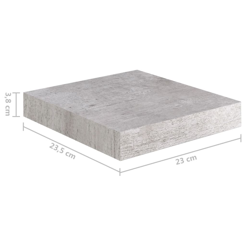 Plovoucí Nástěnná Police Betonově Šedá 23 X 23,5 X 3,8 Cm Mdf Betonová Šedá