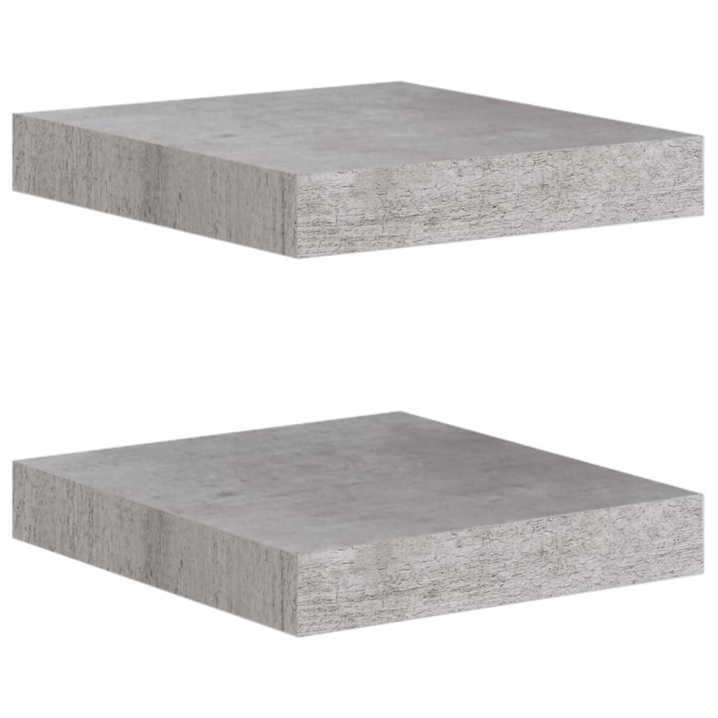 Plovoucí Nástěnné Police 2 Ks Betonově Šedé 23X23,5X3,8 Cm Mdf Betonová Šedá