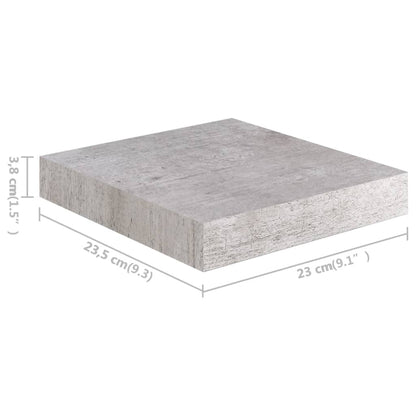 Plovoucí Nástěnné Police 2 Ks Betonově Šedé 23X23,5X3,8 Cm Mdf Betonová Šedá