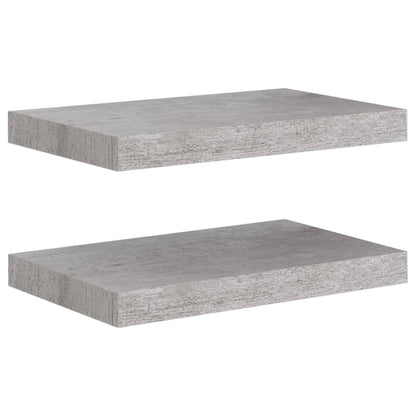 Plovoucí Nástěnné Police 2 Ks Betonově Šedé 40X23X3,8 Cm Mdf Betonová Šedá