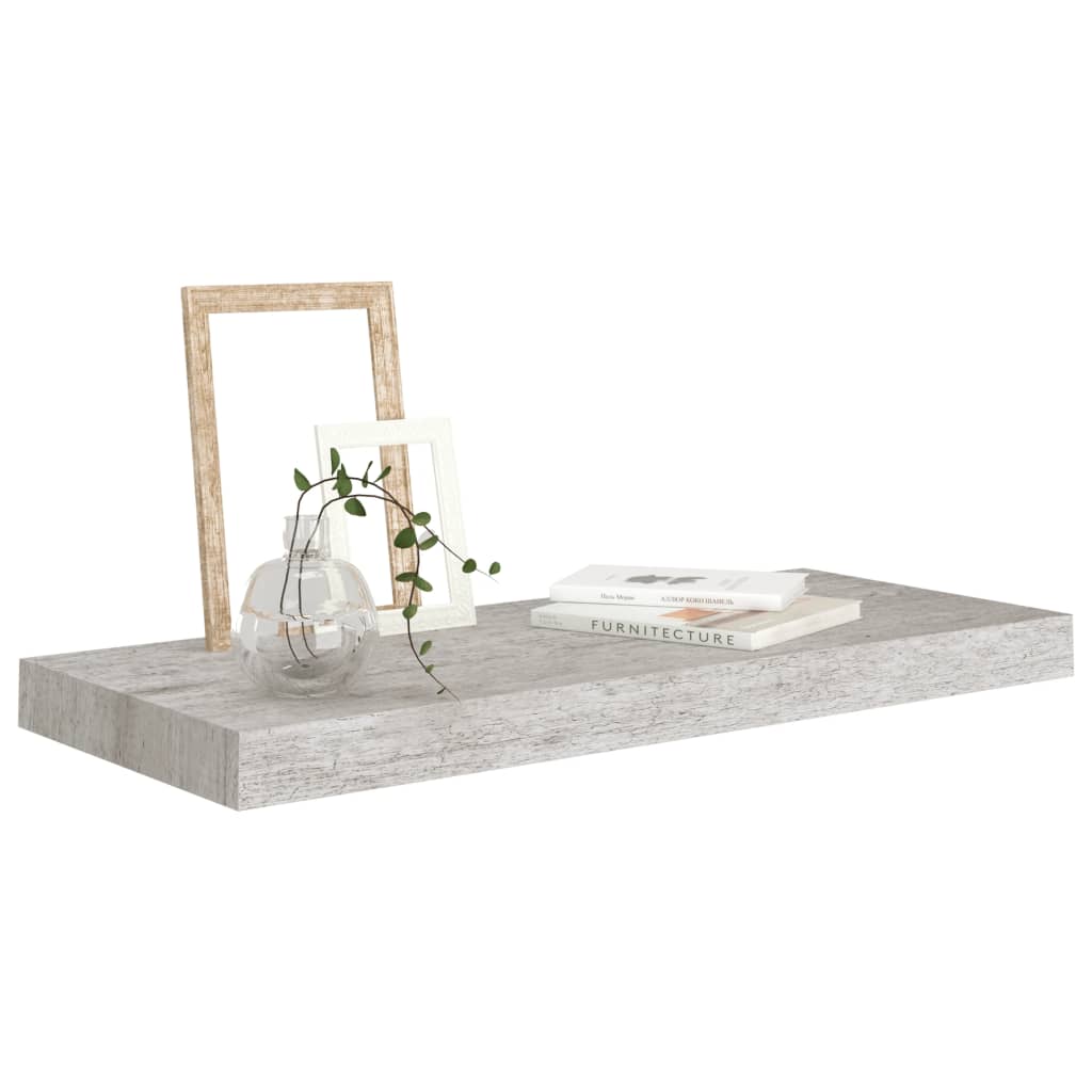 Plovoucí Nástěnná Police Betonově Šedá 60 X 23,5 X 3,8 Cm Mdf Betonová Šedá