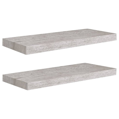 Plovoucí Nástěnné Police 2 Ks Betonově Šedé 60X23,5X3,8 Cm Mdf