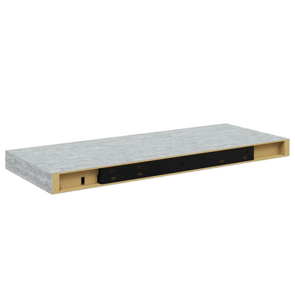 Plovoucí Nástěnné Police 2 Ks Betonově Šedé 60X23,5X3,8 Cm Mdf