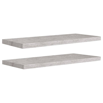 Plovoucí Nástěnné Police 2 Ks Betonově Šedé 80X23,5X3,8 Cm Mdf Betonová Šedá