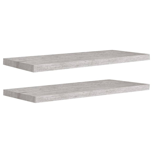 Plovoucí Nástěnné Police 2 Ks Betonově Šedé 80X23,5X3,8 Cm Mdf Betonová Šedá