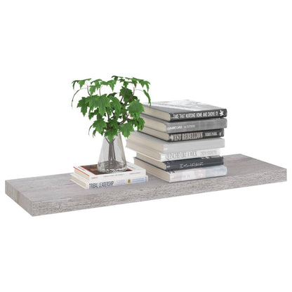 Plovoucí Nástěnné Police 4 Ks Betonově Šedé 80X23,5X3,8 Cm Mdf Betonová Šedá