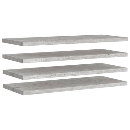 Plovoucí Nástěnné Police 4 Ks Betonově Šedé 90X23,5X3,8 Cm Mdf Betonová Šedá