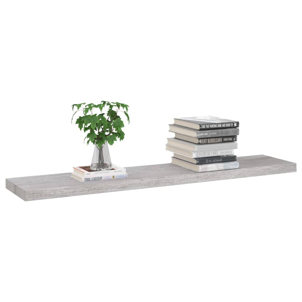 Plovoucí Nástěnné Police 4 Ks Betonově Šedé 120X23,5X3,8 Cm Mdf Betonová Šedá
