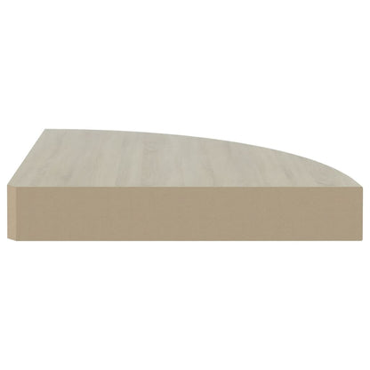 Nástěnné Rohové Police 4 Ks Dub A Bílé 25 X 25 X 3,8 Cm Mdf Dub A Bílá