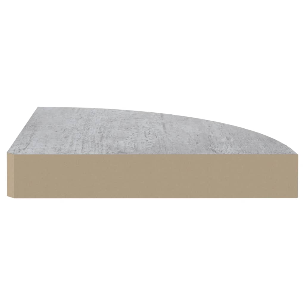 Nástěnné Rohové Police 4 Ks Betonově Šedé 25 X 25 X 3,8 Cm Mdf Betonová Šedá