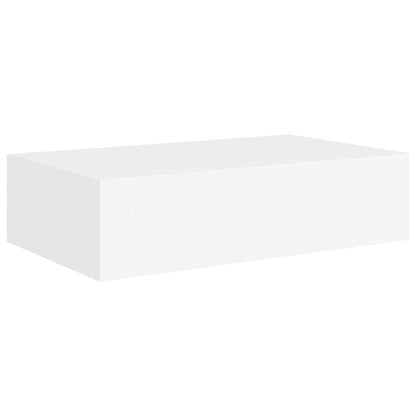 Nástěnná Police Se Zásuvkou 40 X 23,5 X 10 Cm Mdf Bílá