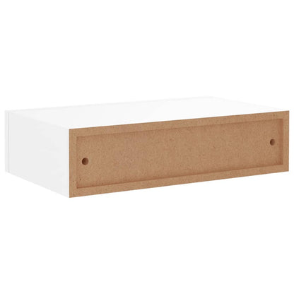 Nástěnná Police Se Zásuvkou 40 X 23,5 X 10 Cm Mdf Bílá