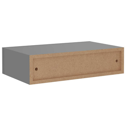 Nástěnná Police Se Zásuvkou Šedá 40 X 23,5 X 10 Cm Mdf Šedá
