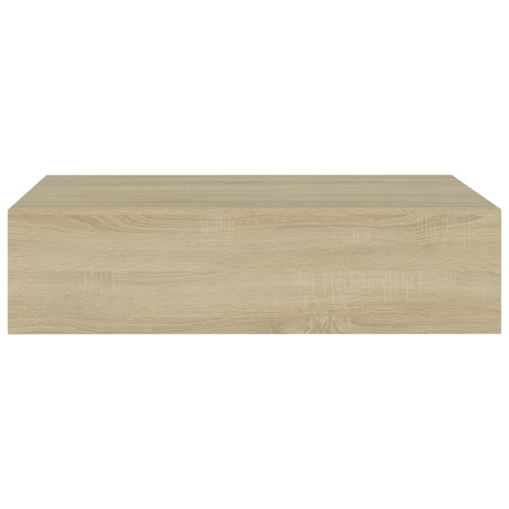 Nástěnná Police Se Zásuvkou 40 X 23,5 X 10 Cm Mdf Dub