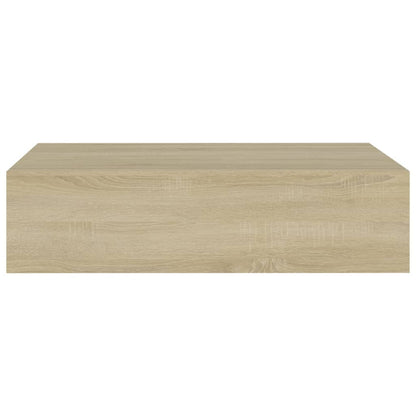 Nástěnná Police Se Zásuvkou 40 X 23,5 X 10 Cm Mdf Dub