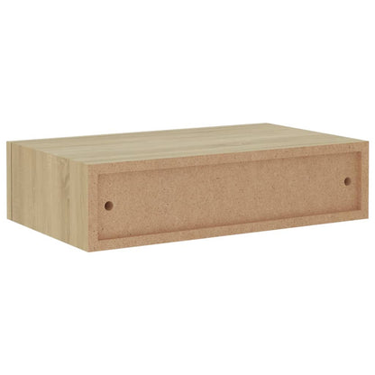 Nástěnná Police Se Zásuvkou 40 X 23,5 X 10 Cm Mdf Dub