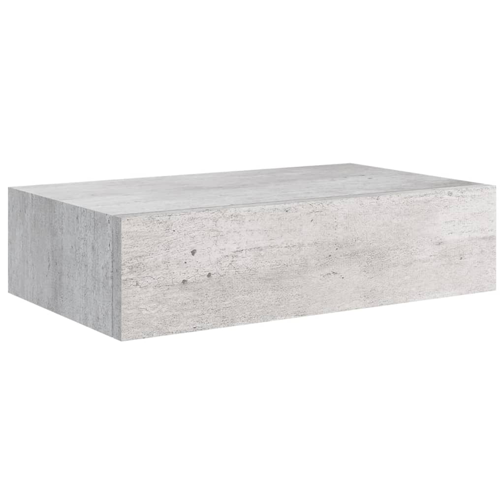 Nástěnná Police Se Zásuvkou Betonově Šedá 40 X 23,5 X 10 Cm Mdf Betonová Šedá