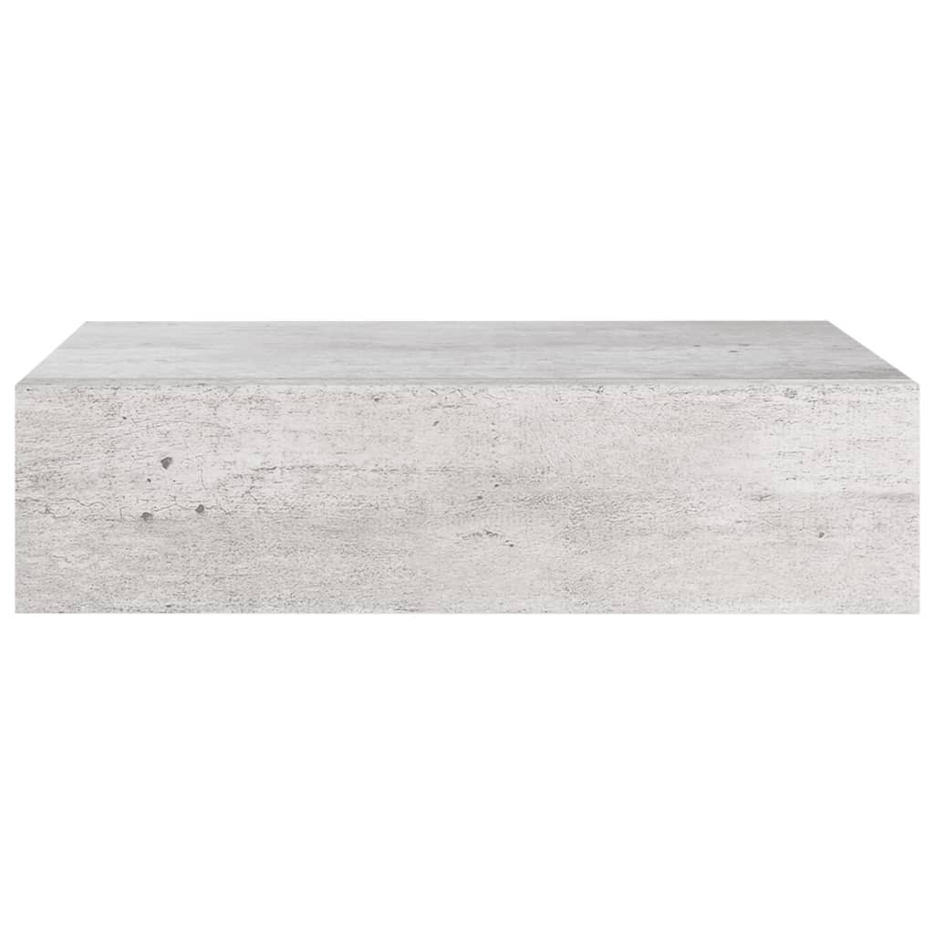Nástěnná Police Se Zásuvkou Betonově Šedá 40 X 23,5 X 10 Cm Mdf Betonová Šedá