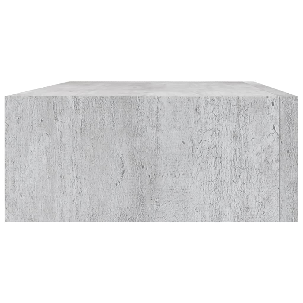Nástěnná Police Se Zásuvkou Betonově Šedá 40 X 23,5 X 10 Cm Mdf Betonová Šedá