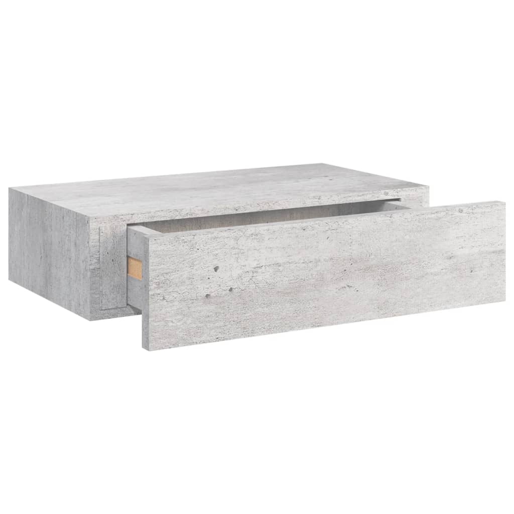 Nástěnná Police Se Zásuvkou Betonově Šedá 40 X 23,5 X 10 Cm Mdf Betonová Šedá