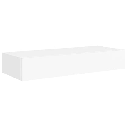 Nástěnné Police Se Zásuvkou 2 Ks Bílé 60 X 23,5 X 10 Cm Mdf Bílá