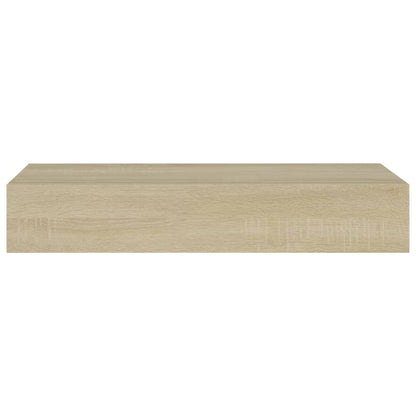 Nástěnné Police Se Zásuvkou 2 Ks 60 X 23,5 X 10 Cm Mdf Dub