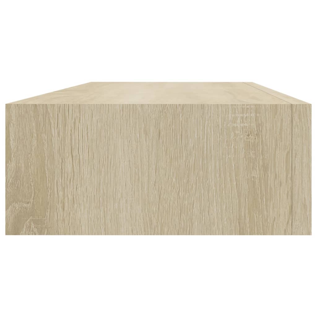Nástěnné Police Se Zásuvkou 2 Ks 60 X 23,5 X 10 Cm Mdf Dub