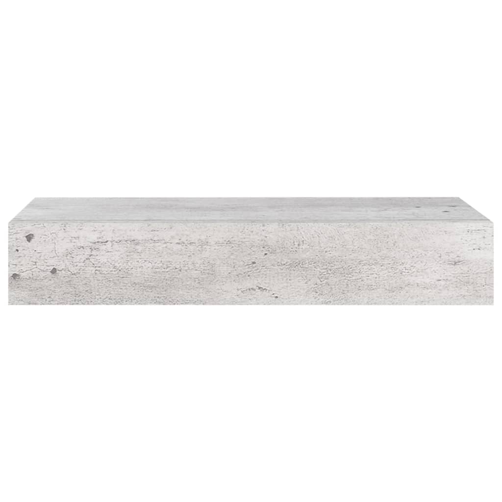 Nástěnné Police Se Zásuvkou 2 Ks Betonově Šedé 60X23,5X10Cm Mdf Betonová Šedá