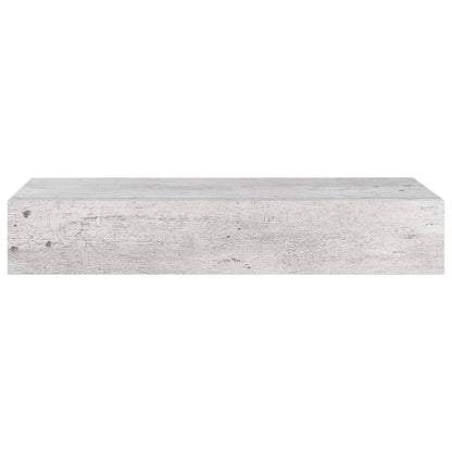Nástěnné Police Se Zásuvkou 2 Ks Betonově Šedé 60X23,5X10Cm Mdf Betonová Šedá
