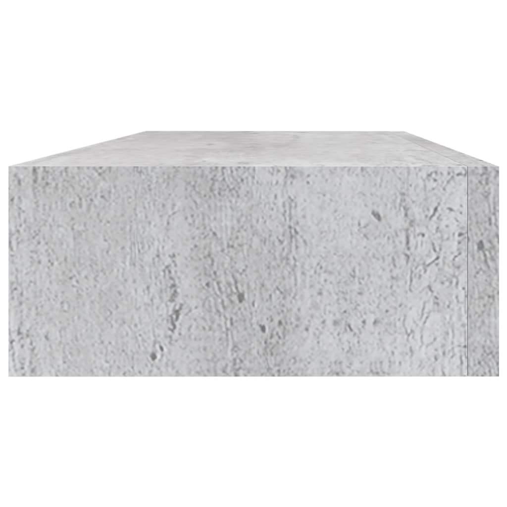 Nástěnné Police Se Zásuvkou 2 Ks Betonově Šedé 60X23,5X10Cm Mdf Betonová Šedá