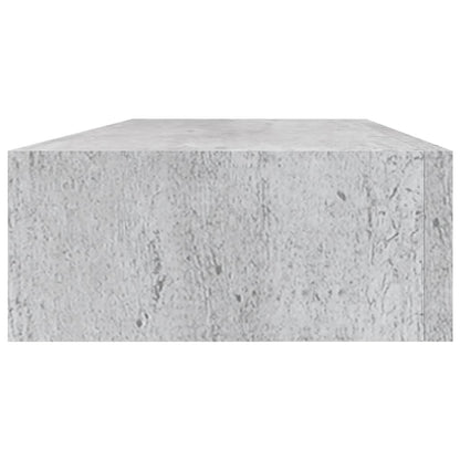 Nástěnné Police Se Zásuvkou 2 Ks Betonově Šedé 60X23,5X10Cm Mdf Betonová Šedá