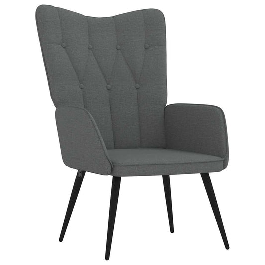 Relaxační Křeslo Tmavě Šedé Textil