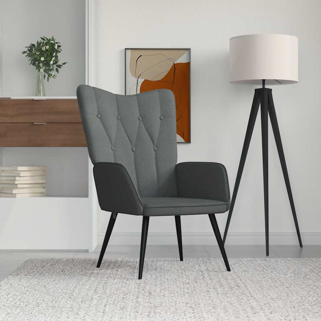 Relaxační Křeslo Tmavě Šedé Textil