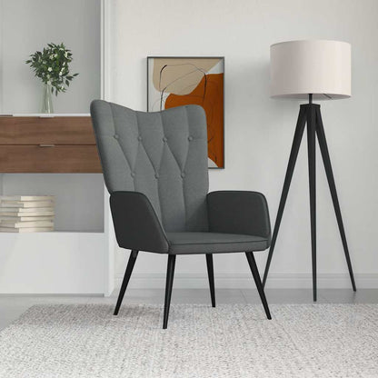 Relaxační Křeslo Tmavě Šedé Textil