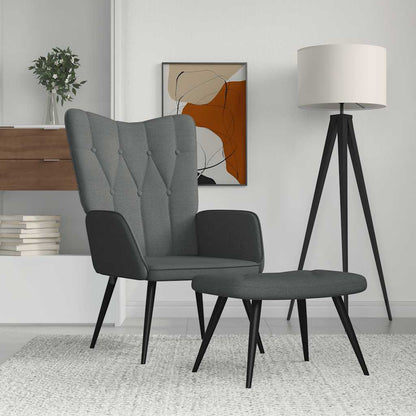 Relaxační Křeslo Tmavě Šedé Textil