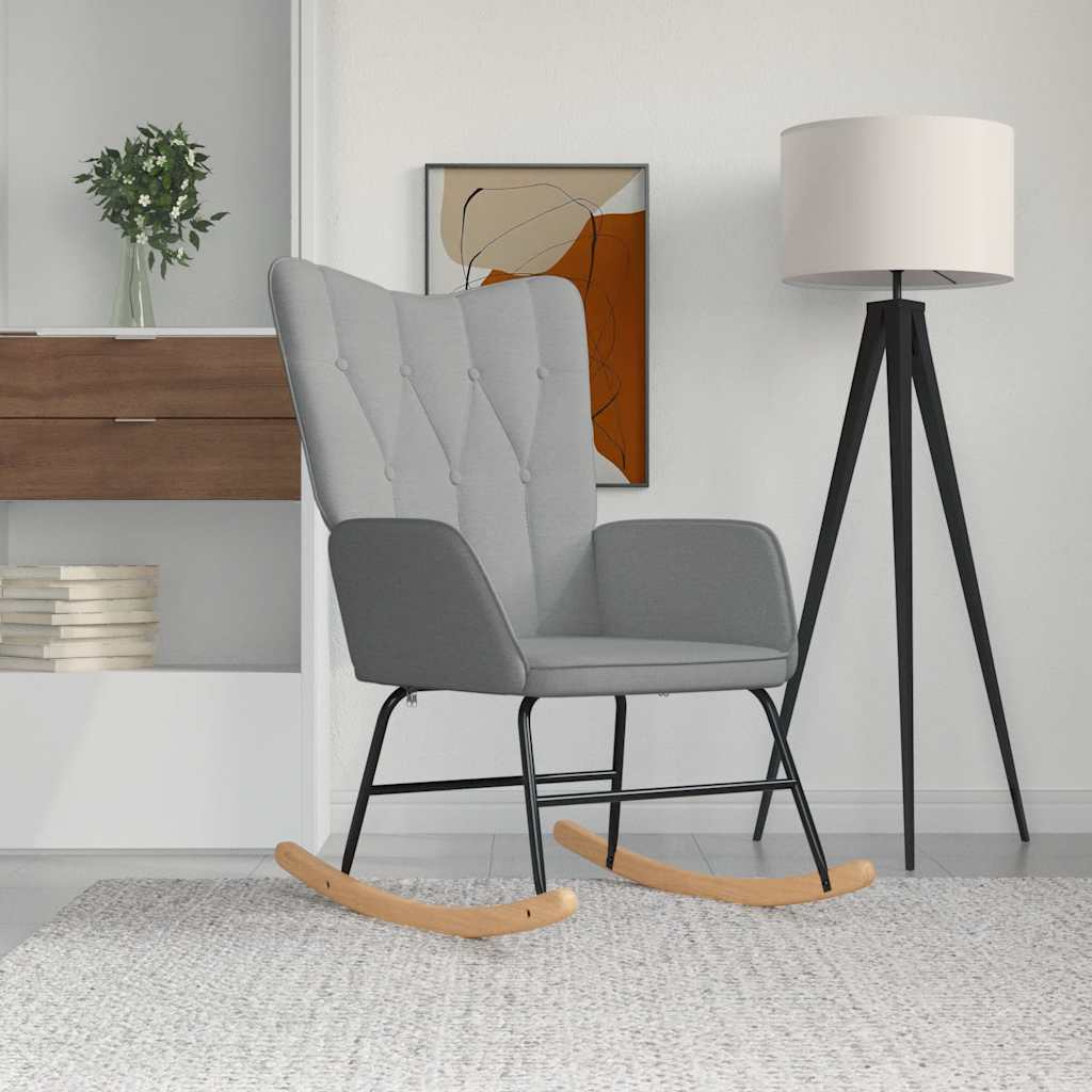 Houpací Křeslo Světle Šedé Textil