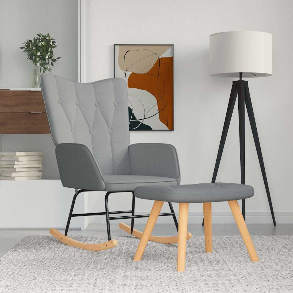 Houpací Křeslo Světle Šedé Textil