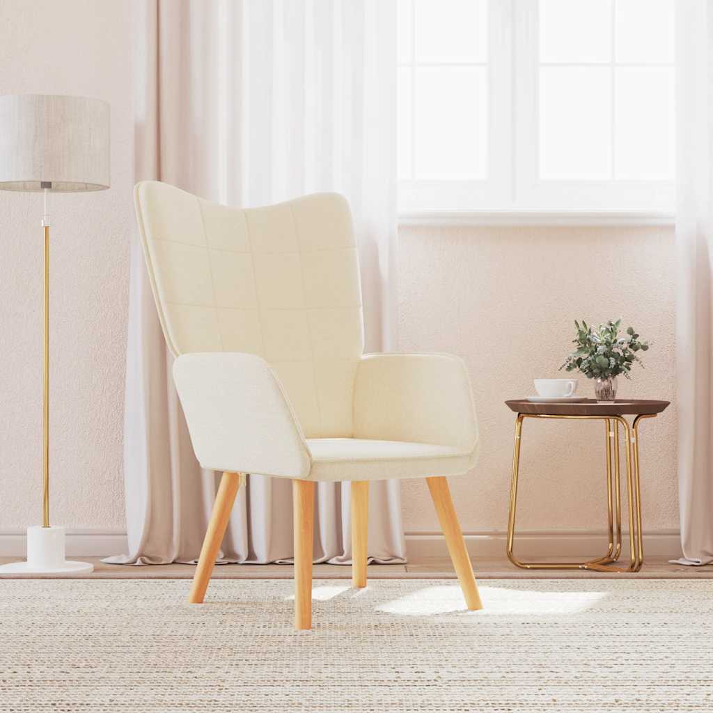 Relaxační Křeslo Krémové Textil
