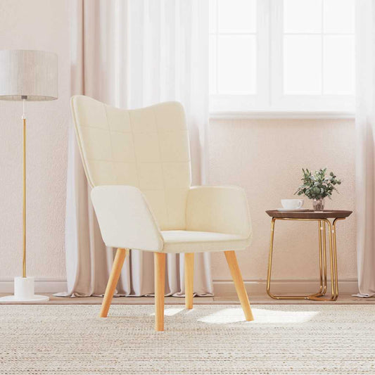 Relaxační Křeslo Krémové Textil