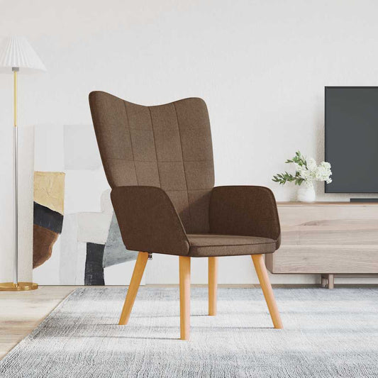 Relaxační Křeslo Hnědé Textil