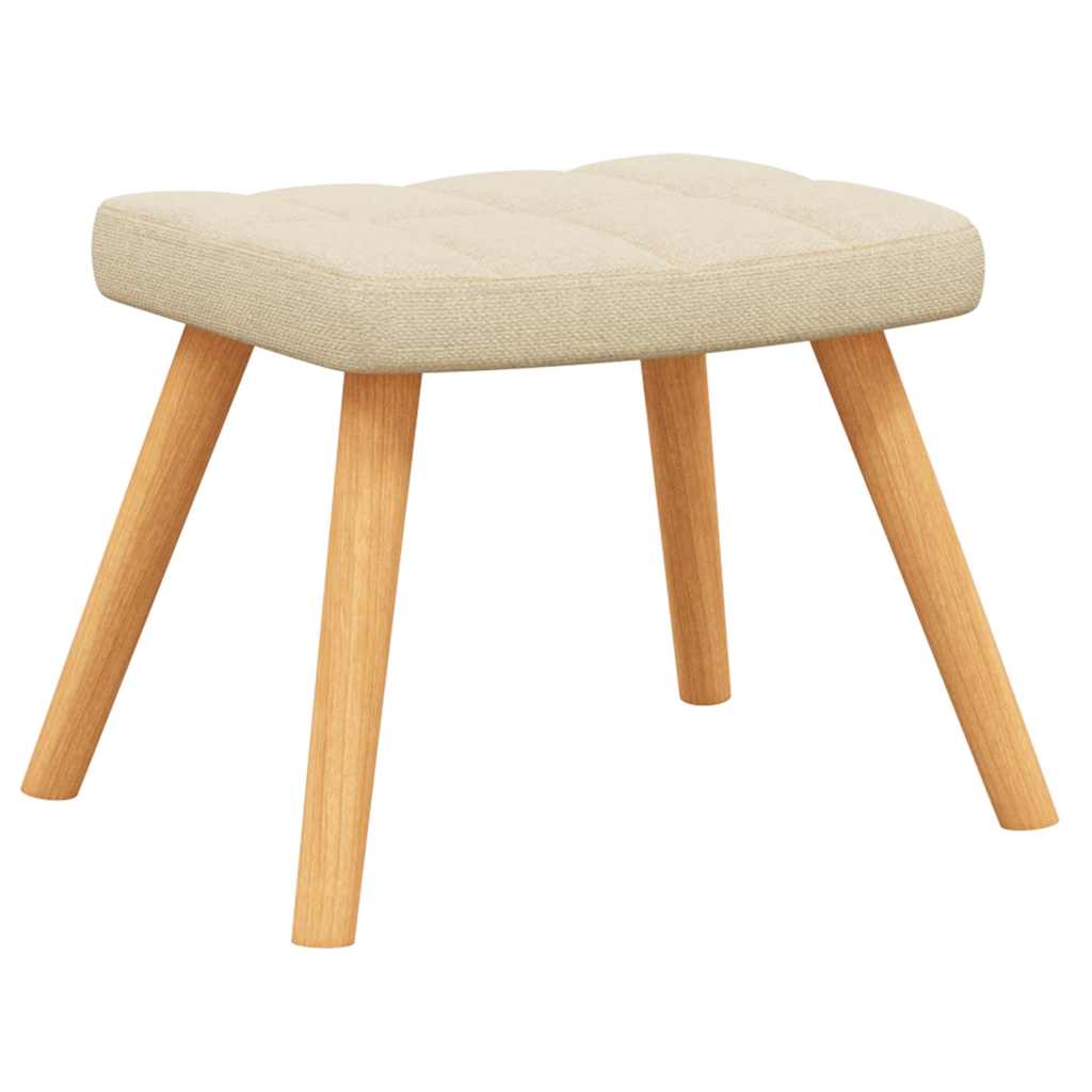 Relaxační Křeslo Se Stoličkou Krémové Textil